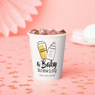 Baby Brouwt Bier Babyfles Roze Baby Shower Papieren Bekers