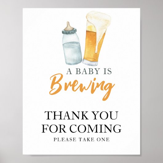 Baby brouwt bier Bedankt voor uw komst Poster (Voorkant)