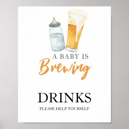 Baby brouwt bier Dranken Poster (Voorkant)