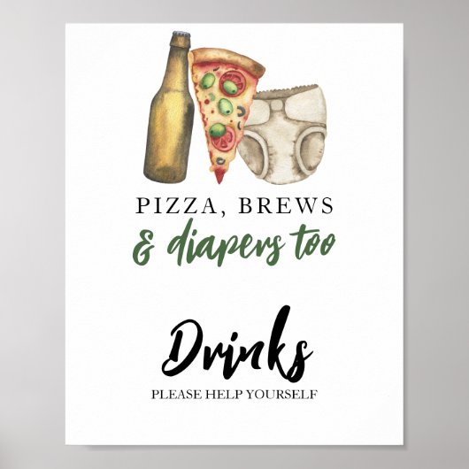 Baby brouwt bier Dranken Poster (Voorkant)