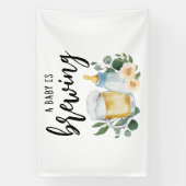 Baby brouwt bier en voert fles spandoek (Verticaal)