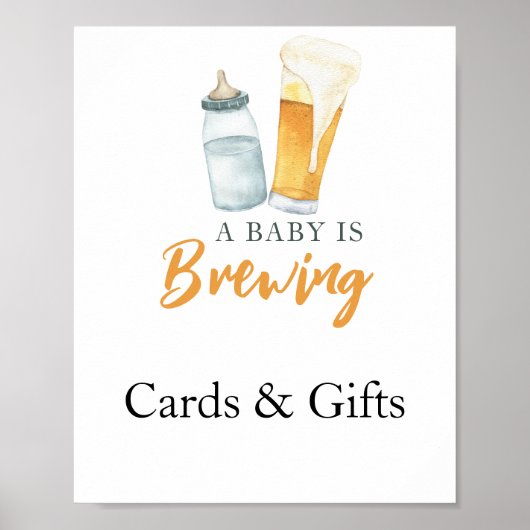 Baby brouwt bier Kaarten en geschenken baby shower Poster (Voorkant)