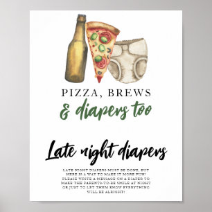 Baby brouwt bier Late night luiers spel Poster