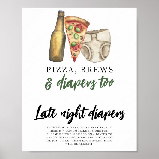 Baby brouwt bier Late night luiers spel Poster (Voorkant)