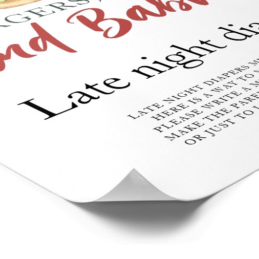 Baby brouwt bier Late night luiers spel Poster (Hoek)