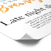 Baby brouwt bier Late night luierspel Poster (Hoek)