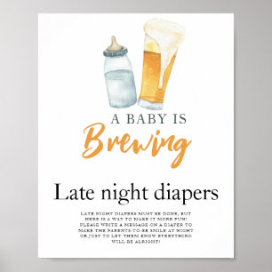 Baby brouwt bier Late night luierspel Poster
