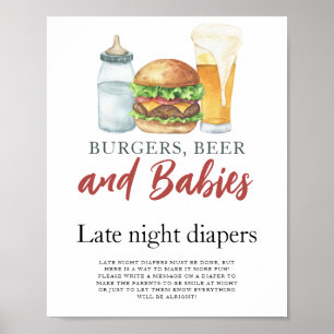 Baby brouwt bier Late night luierspel Poster