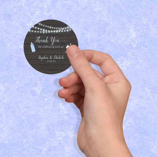 Baby brouwt blauw Baby shower dank je Ronde Sticker