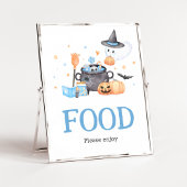 Baby brouwt blauw Halloween Baby shower eten Poster