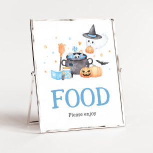 Baby brouwt blauw Halloween Baby shower eten Poster