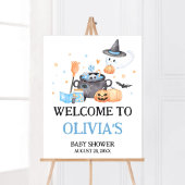 Baby Brouwt Blauw Halloween Welkom Poster