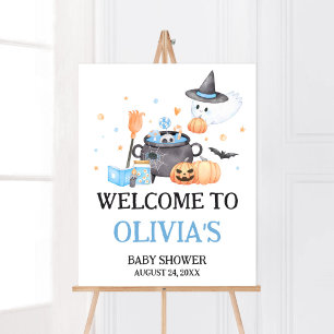 Baby Brouwt Blauw Halloween Welkom Poster