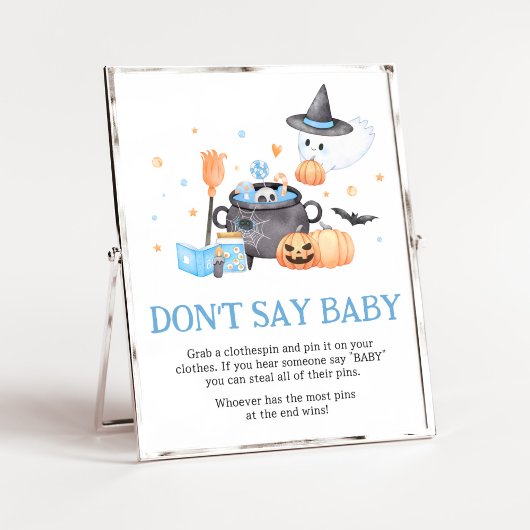 Baby Brouwt Blauw Halloween Zeg geen Baby Poster