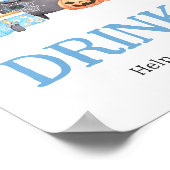 Baby Brouwt Blauwe Halloween Baby shower Drinken Poster (Hoek)