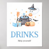 Baby Brouwt Blauwe Halloween Baby shower Drinken Poster (Voorkant)
