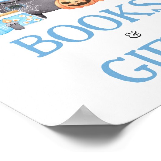 Baby brouwt blauwe Halloween-boeken en -geschenken Poster (Hoek)