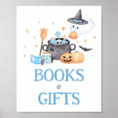 Baby brouwt blauwe Halloween-boeken en -geschenken Poster (Voorkant)