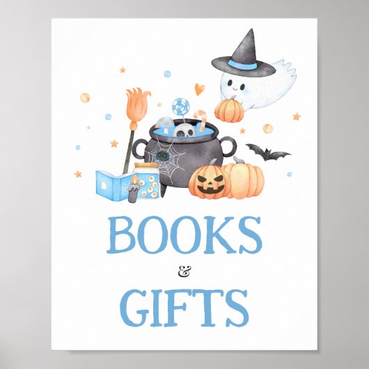 Baby brouwt blauwe Halloween-boeken en -geschenken Poster (Voorkant)