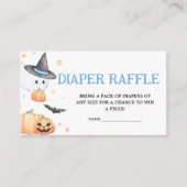 Baby brouwt blauwe halloween luier raffel informatiekaartje (Voorkant)
