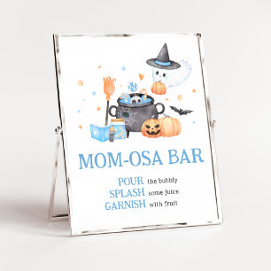 Baby brouwt blauwe Halloween Mom Osa Bar Poster