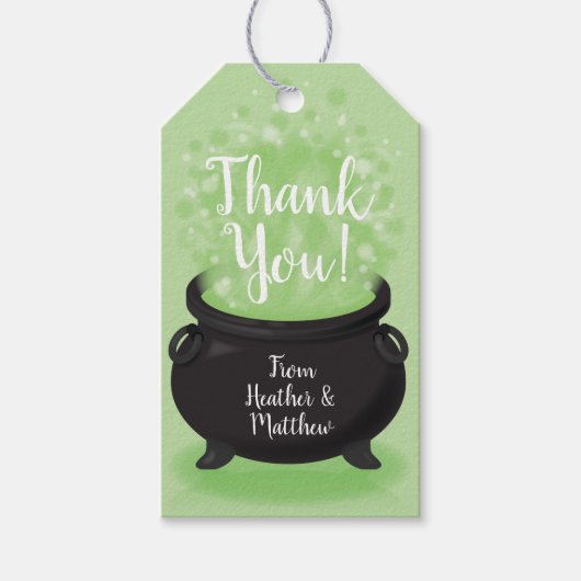 Baby brouwt douche Halloween ketel Cadeaulabel (Voorkant)