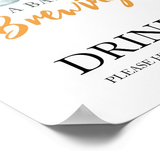 Baby brouwt Drinken Poster (Hoek)