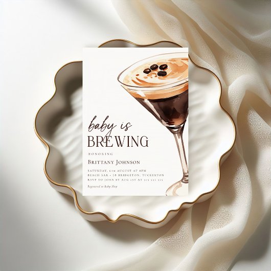 Baby brouwt Espresso Martini Baby shower Kaart