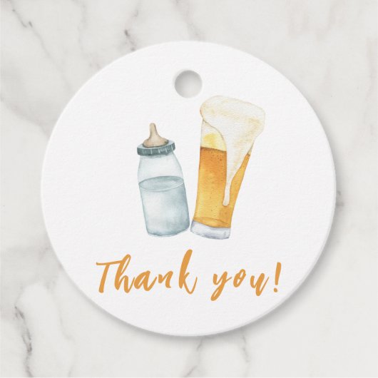 Baby brouwt fles bier Bedankt Bedankjes Labels (Voorkant)