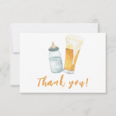 Baby brouwt flessenbier Bedankt (Voorkant)