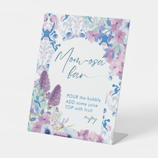 Baby brouwt floraal Baby shower Mimosa bar Reclamebord Met Voetstuk (Voorkant)