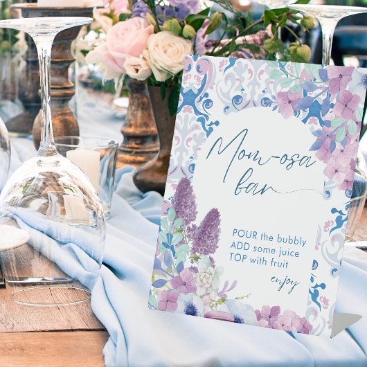 Baby brouwt floraal Baby shower Mimosa bar Reclamebord Met Voetstuk