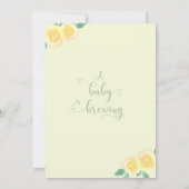 Baby brouwt geel theepot Baby shower Kaart (Achterkant)