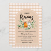 Baby brouwt Gingham Baby shower Kaart (Voorkant / Achterkant)