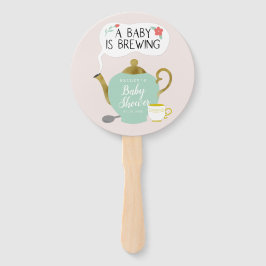 Baby brouwt grillig Tea Party Baby shower Handwaaier