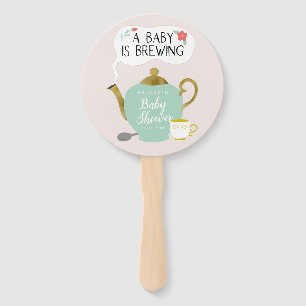 Baby brouwt grillig Tea Party Baby shower Handwaaier