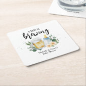 Baby brouwt groen Baby shower Kartonnen Onderzetters (Schuin)