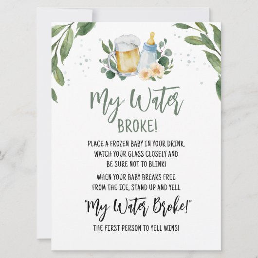 Baby brouwt groen mijn water brak spel Kaart (Voorkant)