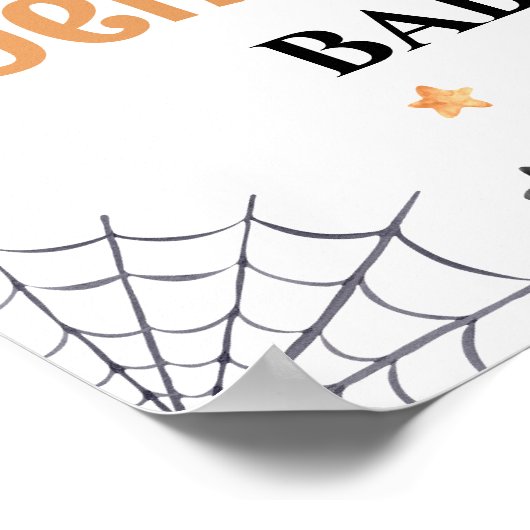 Baby brouwt Halloween baby shower welkomstbord Poster (Hoek)