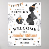 Baby brouwt Halloween baby shower welkomstbord Poster (Voorkant)