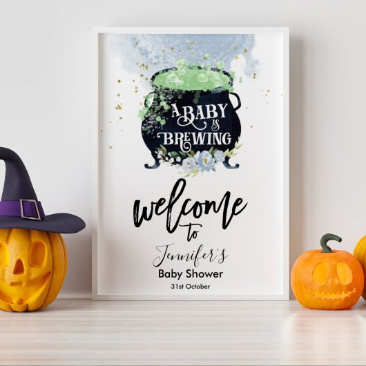 baby brouwt Halloween Baby shower Welkomstbord Poster