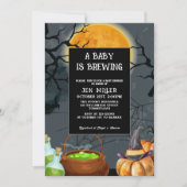 Baby brouwt Halloween herfst baby shower Kaart (Voorkant)