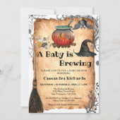 Baby brouwt heks Halloween Baby shower Kaart (Voorkant)