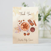 Baby brouwt herfst herfst baby shower bedankkaart (Staand voorkant)