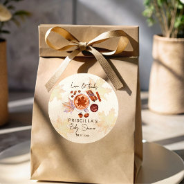 Baby brouwt herfst herfst baby shower gunst ronde sticker