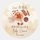 Baby brouwt herfst herfst baby shower gunst ronde sticker (Voorkant)