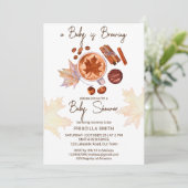 Baby brouwt herfst herfst baby shower kaart (Staand voorkant)