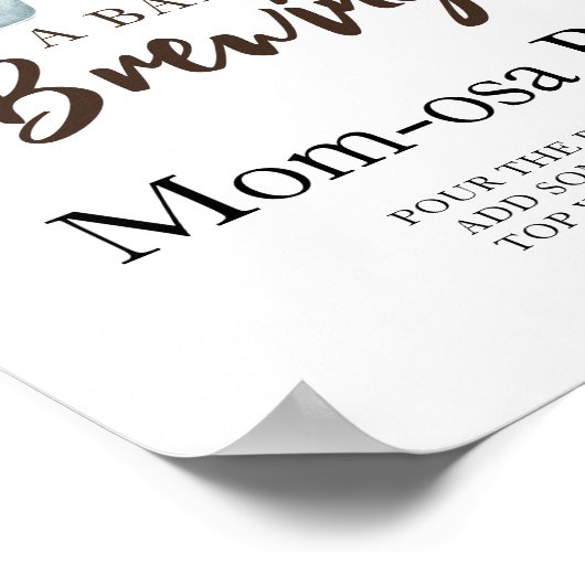 Baby brouwt koffie baby shower Momosa bar Poster (Hoek)