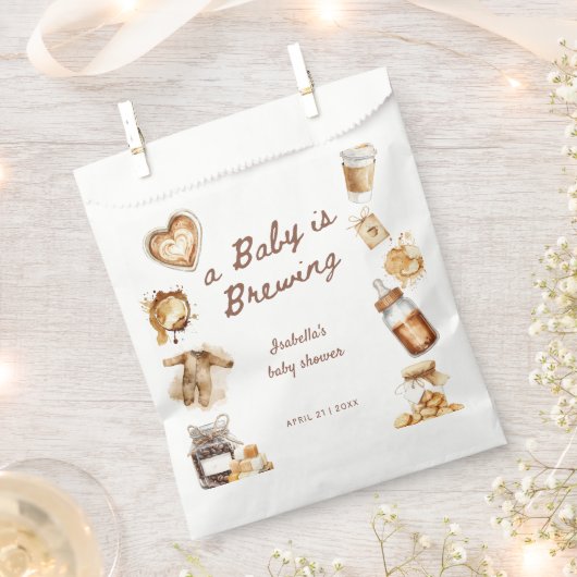 Baby Brouwt Koffie Bruine Baby Shower Bedankzakje (Geknipt)