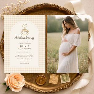 Baby Brouwt Koffie Foto Baby Shower Kaart